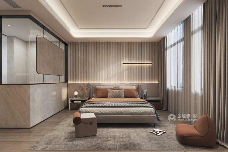 420平鑫苑世家现代风大宅-卧室效果图及设计说明