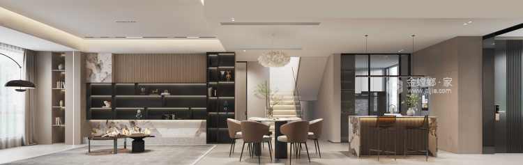 420平鑫苑世家现代风大宅-客厅效果图及设计说明