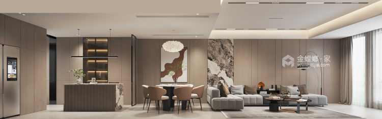 420平鑫苑世家现代风大宅-餐厅效果图及设计说明