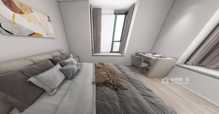 144平滨江怡景现代风格-卧室效果图及设计说明