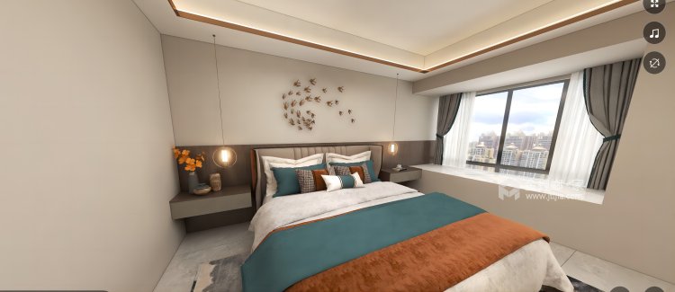 121平世茂璀璨天城新中式风格-卧室效果图及设计说明