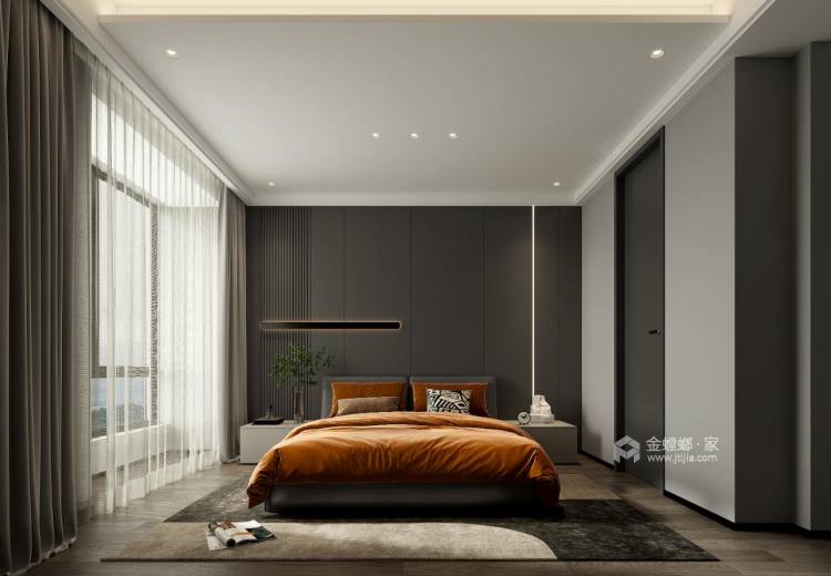 124平马边广场现代风格-卧室效果图及设计说明
