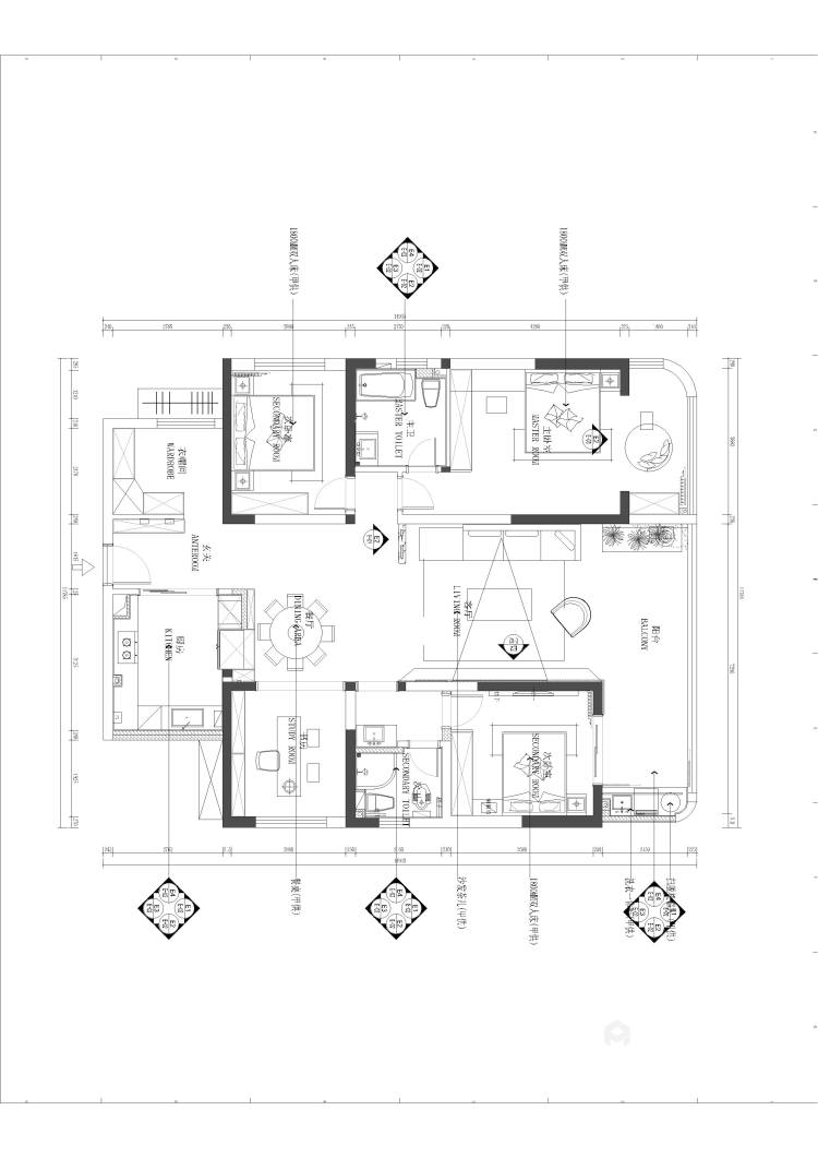 165平伴山悦城现代风格-平面设计图及设计说明