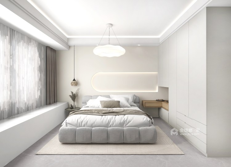 135平湖山境现代风格-卧室效果图及设计说明