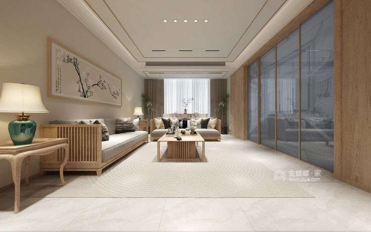 520平自建别墅新中式风格-空间效果图