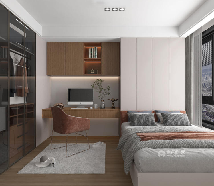 98平同乐新城现代轻奢-卧室效果图及设计说明