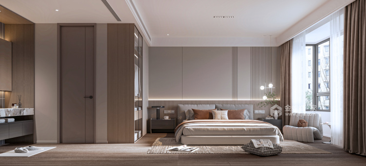 125平枫丹壹号现代简约风格-卧室效果图及设计说明