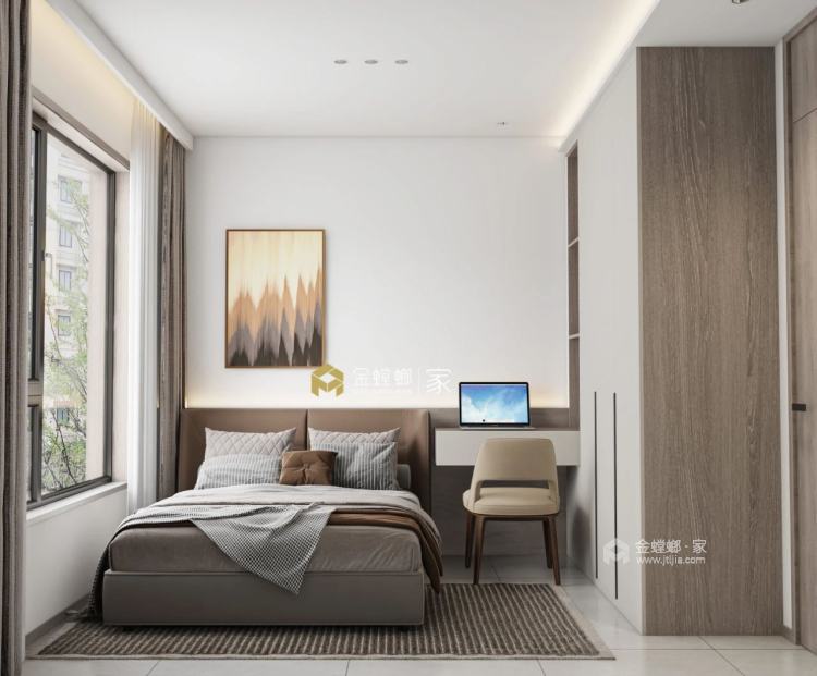 157平华润悦府现代极简风格-卧室效果图及设计说明