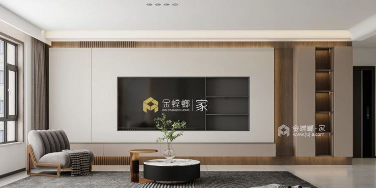 157平华润悦府现代极简风格-客厅效果图及设计说明