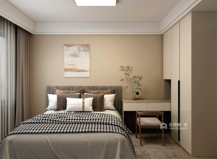135平新湖明珠城现代简约风格-卧室效果图及设计说明