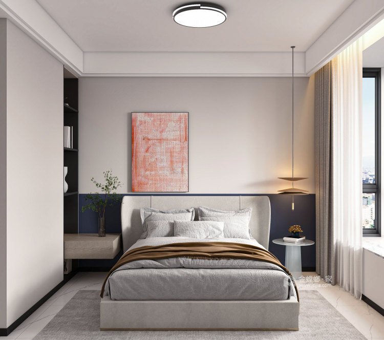 220平方5室自建房现代效果-卧室效果图及设计说明