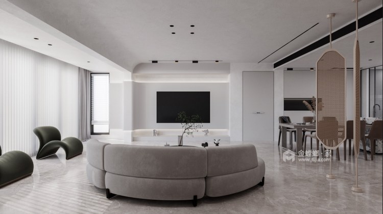 215平金地世家风华现代极简风格-客厅效果图及设计说明