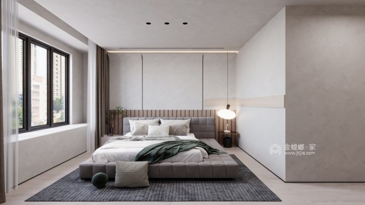 215平金地世家风华现代极简风格-卧室效果图及设计说明