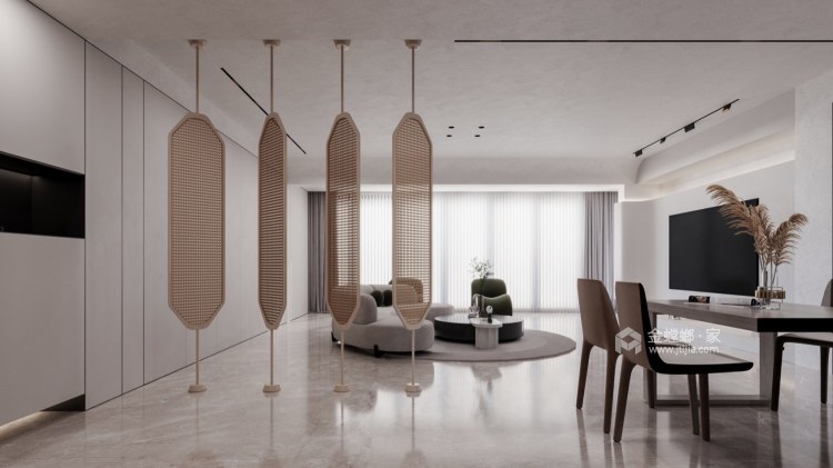 215平金地世家风华现代极简风格-客厅效果图及设计说明