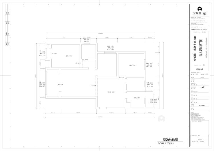129平华恩城三房改四房现代风格-业主需求&原始结构图