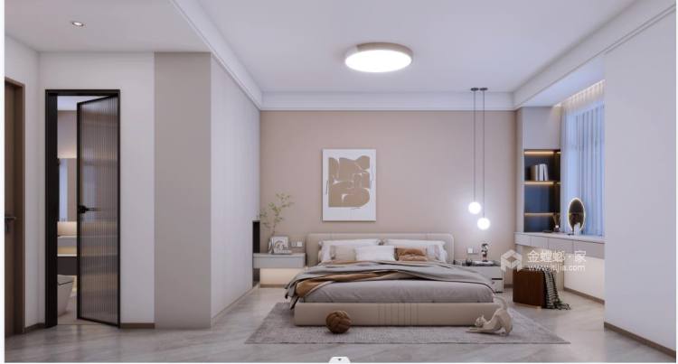 120平中南府现代风格-卧室效果图及设计说明