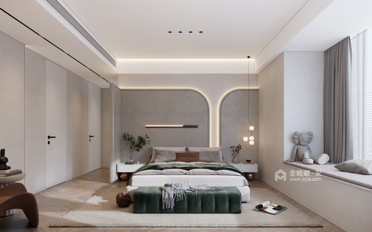 173平明珠城滨湖苑现代风格-卧室效果图及设计说明