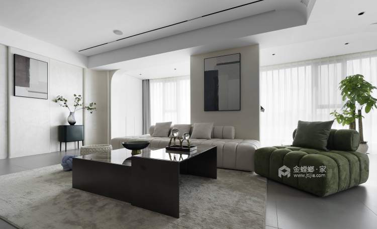 173平明珠城滨湖苑现代风格-客厅效果图及设计说明