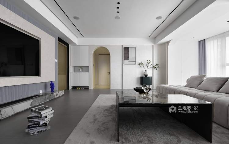 173平明珠城滨湖苑现代风格-客厅效果图及设计说明
