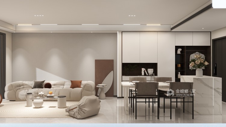 98平米三江屿现代风格-客厅效果图及设计说明