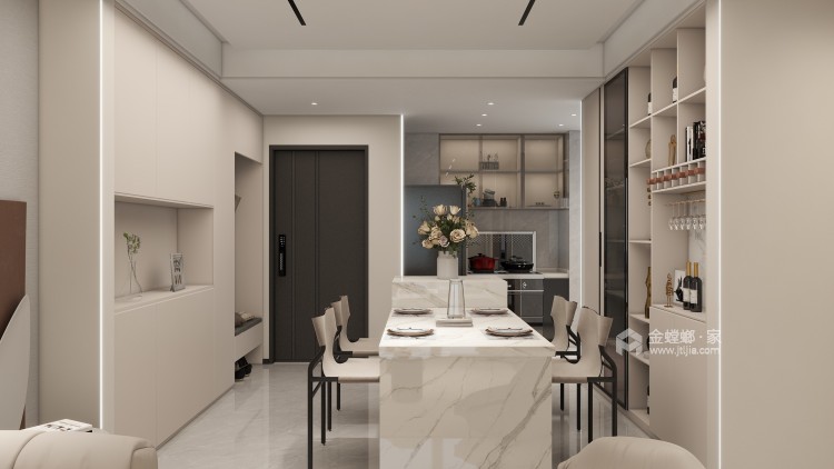 98平米三江屿现代风格-餐厅效果图及设计说明