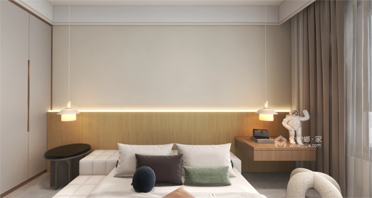 125平世贸云景原木奶油风风格-卧室效果图及设计说明