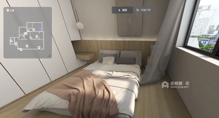 东城丽景114平法式奶油风格-卧室效果图及设计说明