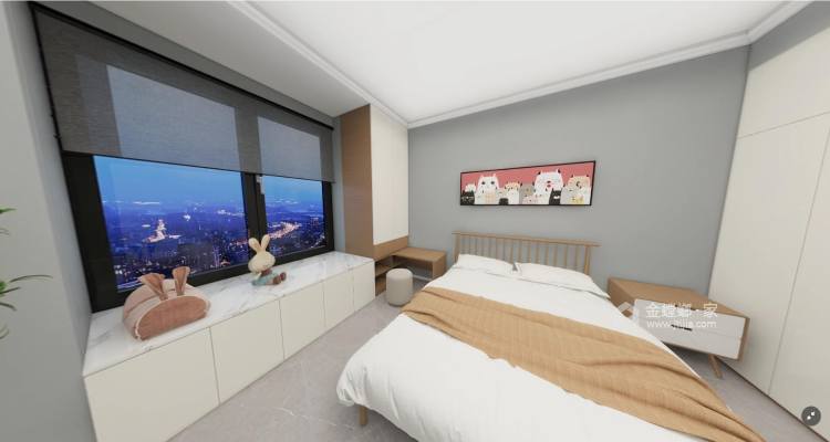 120平城市之星原木风-卧室效果图及设计说明