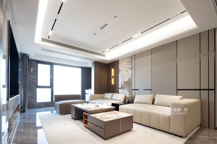 145平龙悦府现代风格-客厅效果图及设计说明