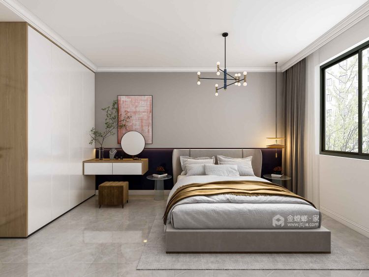 130平新世界花园现代风格-卧室效果图及设计说明