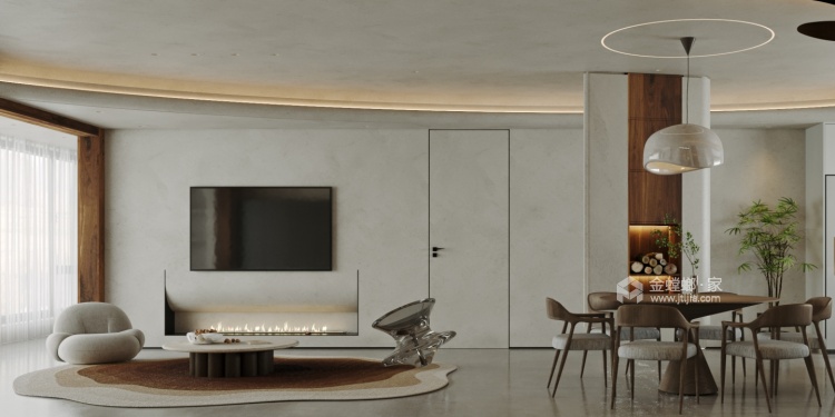 170平招商臻园现代风格-客厅效果图及设计说明