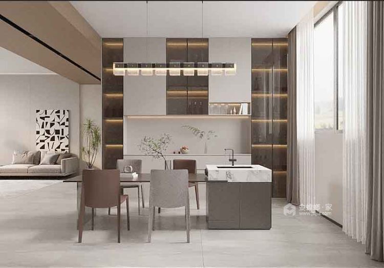 900平香河县自建房现代风格-餐厅效果图及设计说明