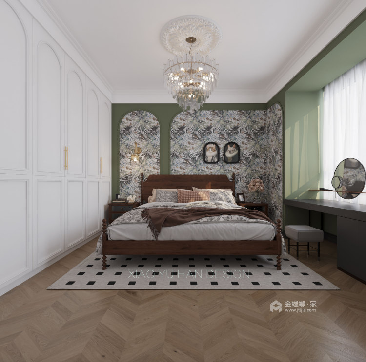 89平晨钟艺境美式风格-卧室效果图及设计说明