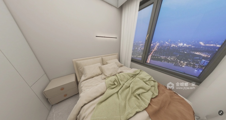 100平万景峰汇现代风-卧室效果图及设计说明