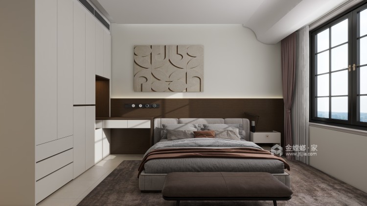 128平方华安城御铭园现代中古小平层-卧室效果图及设计说明