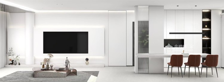 125平建业城现代风格-客厅效果图及设计说明