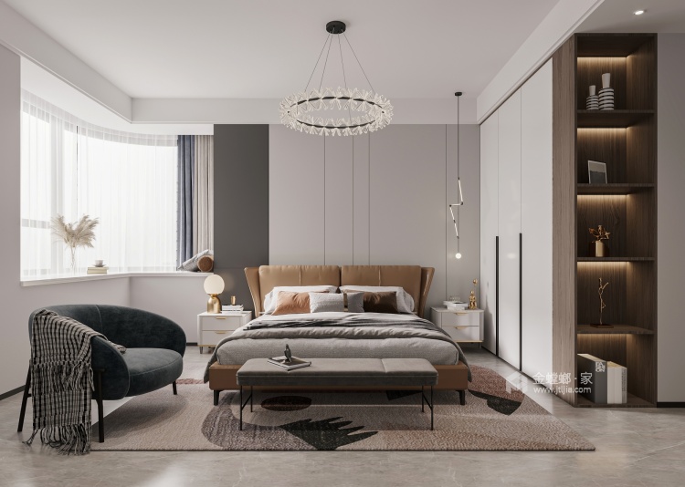 120平国华天域现代风格-卧室效果图及设计说明