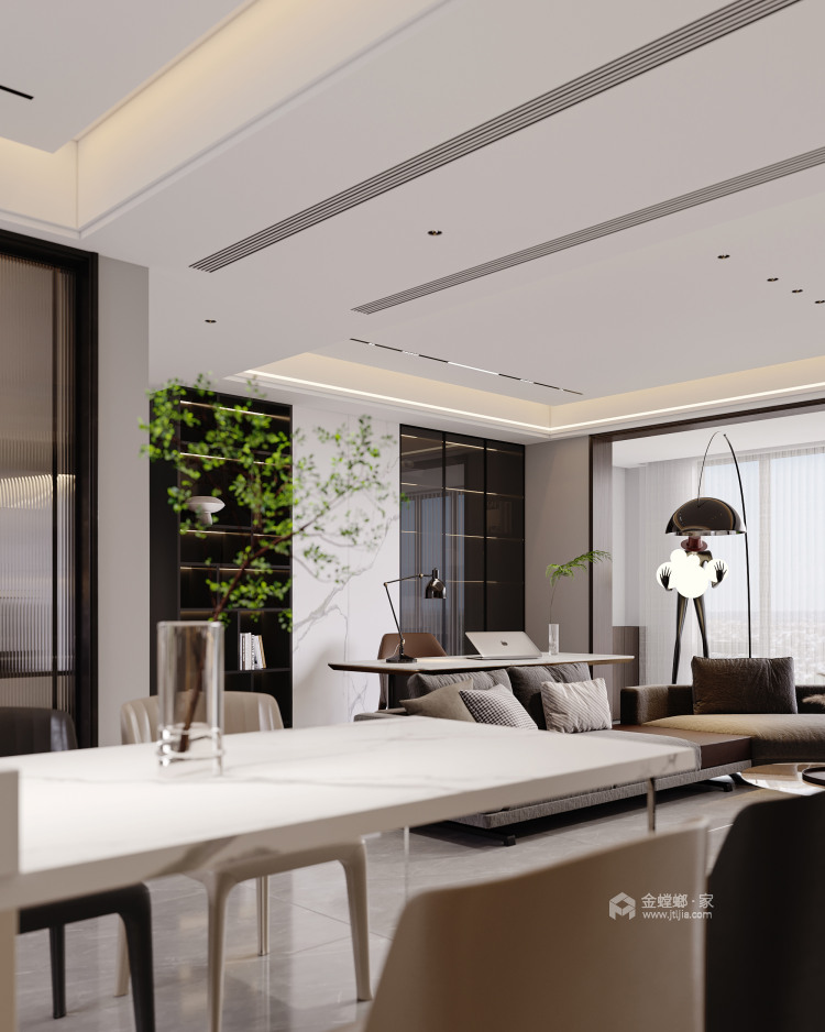 142平建业世和府现代风格-餐厅效果图及设计说明