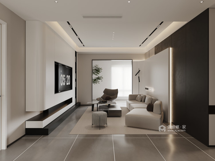 127平建业世悦府现代风格-客厅效果图及设计说明