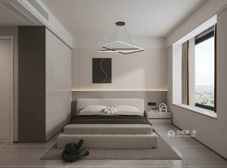 127平建业世悦府现代风格-卧室效果图及设计说明