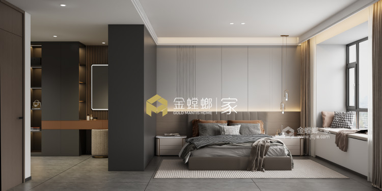 碧桂园玖玺台260㎡现代简约风格-卧室效果图及设计说明