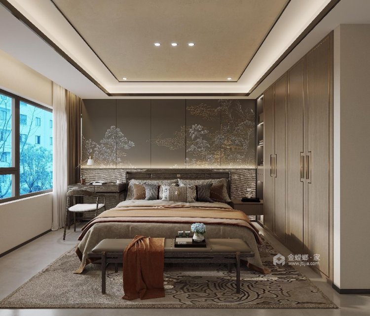145㎡建业天境现代简约风格-卧室效果图及设计说明