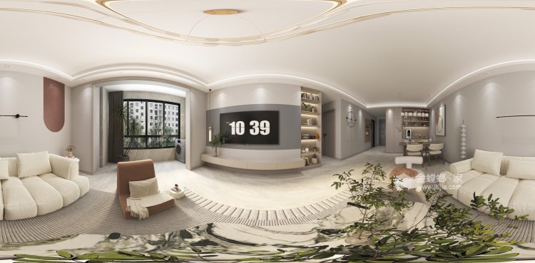 93平禹州嘉誉公元现代风格-客厅效果图及设计说明