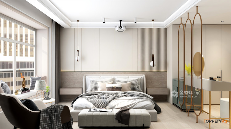 天一城305㎡新中式风格-卧室效果图及设计说明