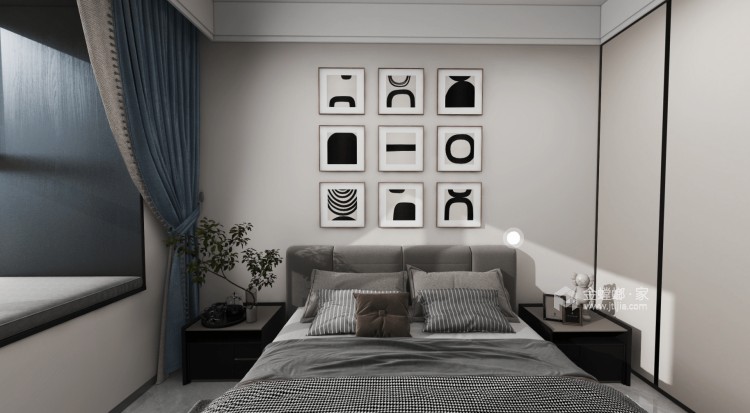 136平飞宇时代名都二期现代风格-卧室效果图及设计说明
