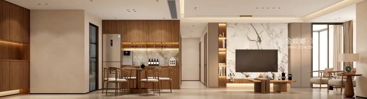 118平中海玫瑰园新中式风格-客厅效果图及设计说明
