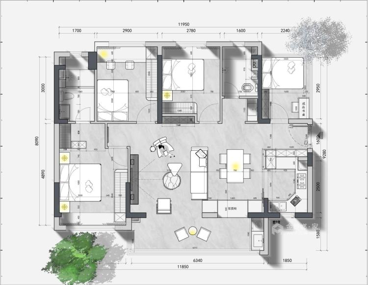 116平未来花园现代风格-业主需求&原始结构图