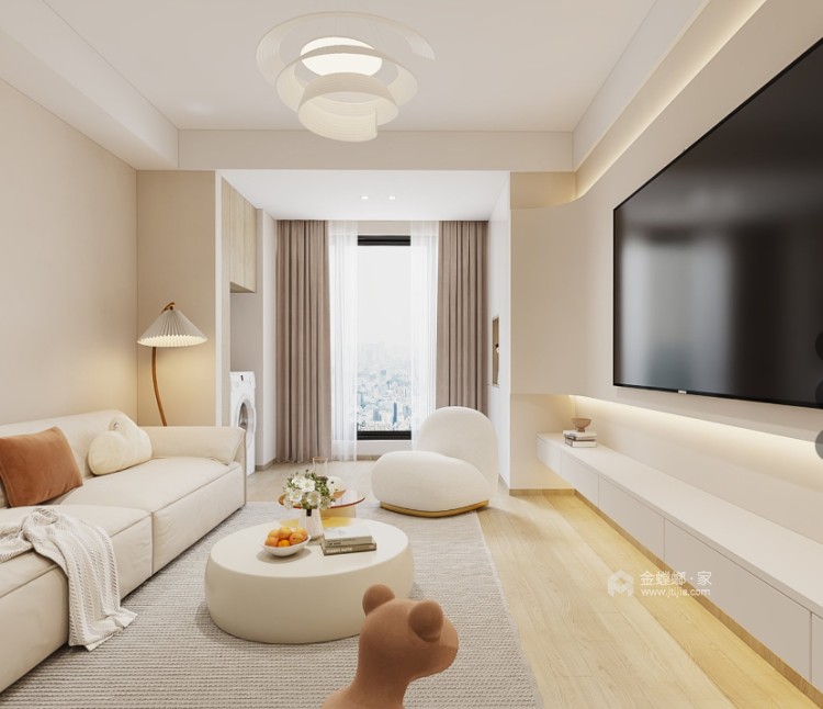 73平香溪谷现代风格-客厅效果图及设计说明