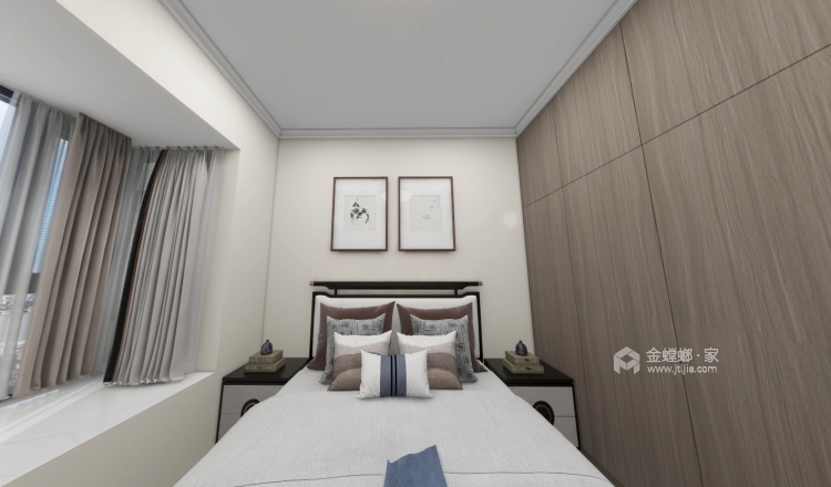 89平青江府中式风格-卧室效果图及设计说明