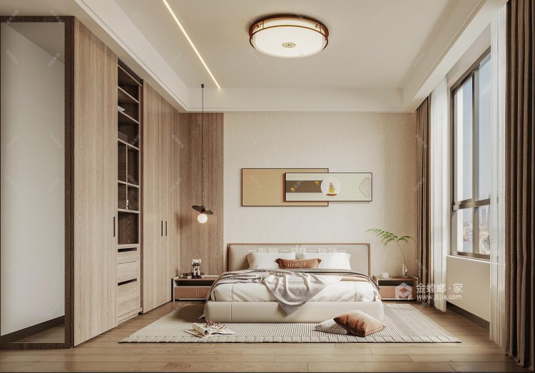156平云梦州新中式-卧室效果图及设计说明
